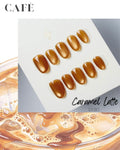 caramel latte cat eyes Press ons