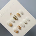 Dollynail 氣質顯白手工訂製穿戴甲。Dollynail elegant premium handmade press-on nails set.
