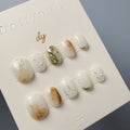 Dollynail 氣質顯白手工訂製穿戴甲。Dollynail elegant premium handmade press-on nails set.