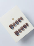 blueberry chocolate cat eyes Press ons
