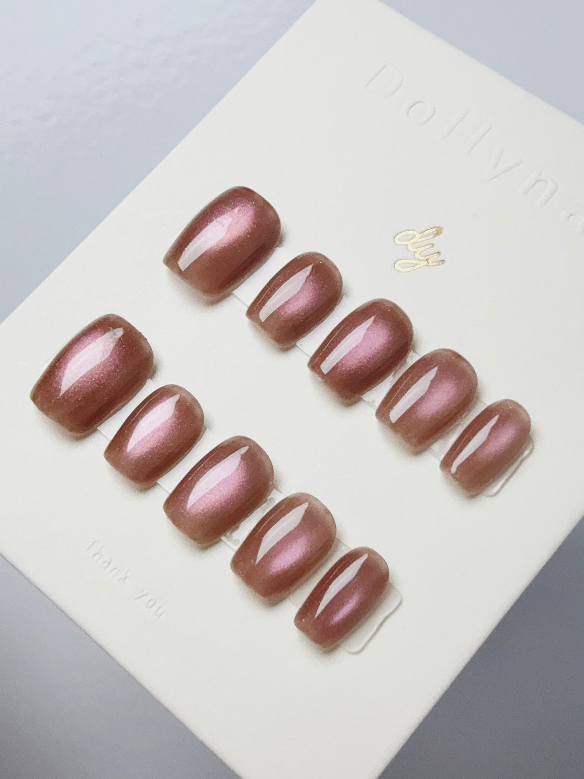 Strawberry chocolate cat eyes Press ons