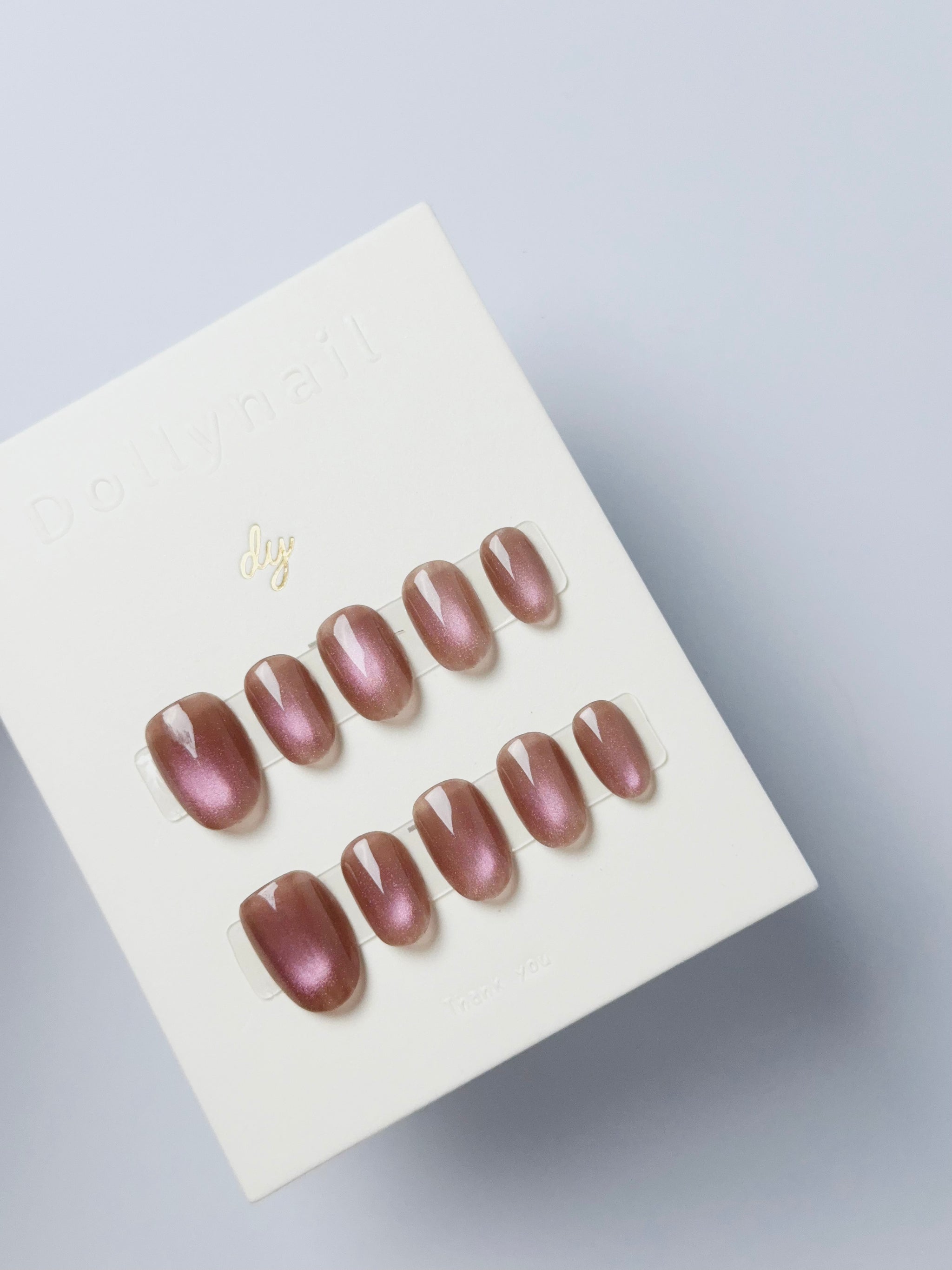 Strawberry chocolate cat eyes Press ons