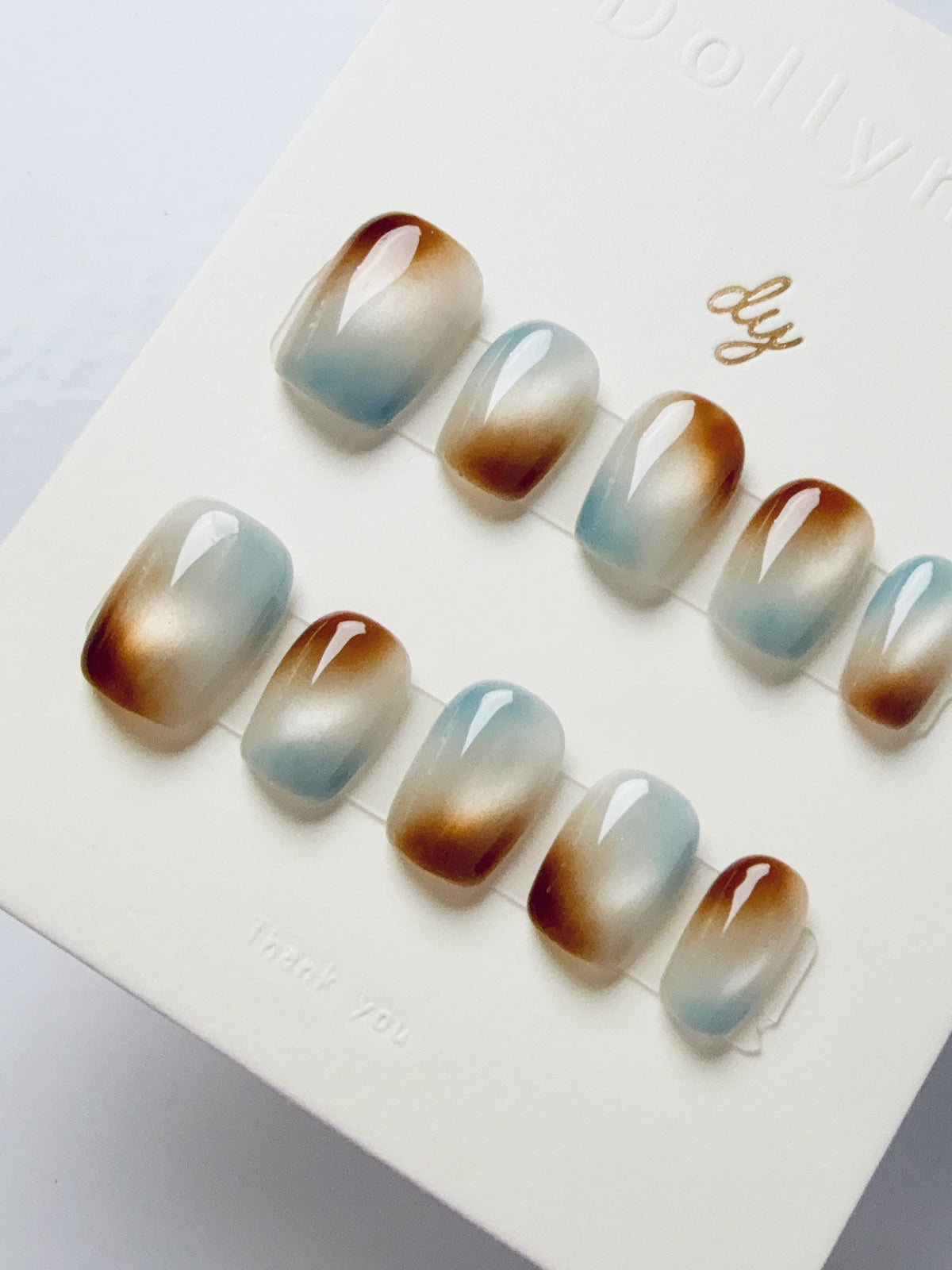 Mint Chocolate cat eyes Press ons