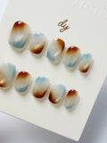 Mint Chocolate cat eyes Press ons