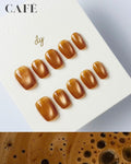 caramel latte cat eyes Press ons