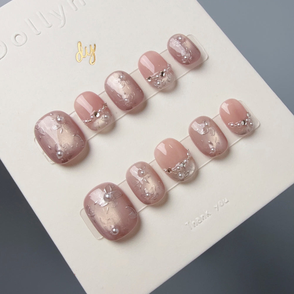 Radiant Flora - Dusty Rose Cat-Eye & Pearl