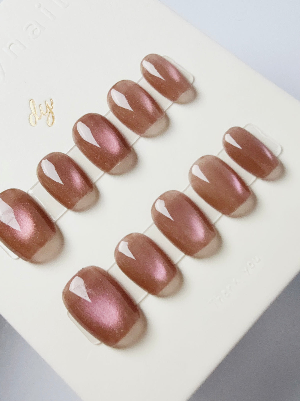 Strawberry chocolate cat eyes Press ons