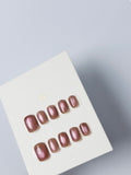Strawberry chocolate cat eyes Press ons