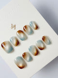 Mint Chocolate cat eyes Press ons