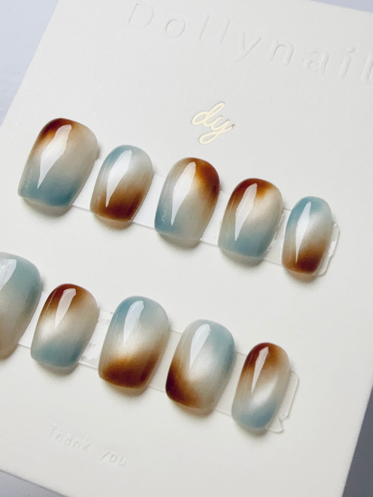 Mint Chocolate cat eyes Press ons