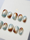 Mint Chocolate cat eyes Press ons