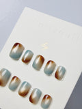 Mint Chocolate cat eyes Press ons