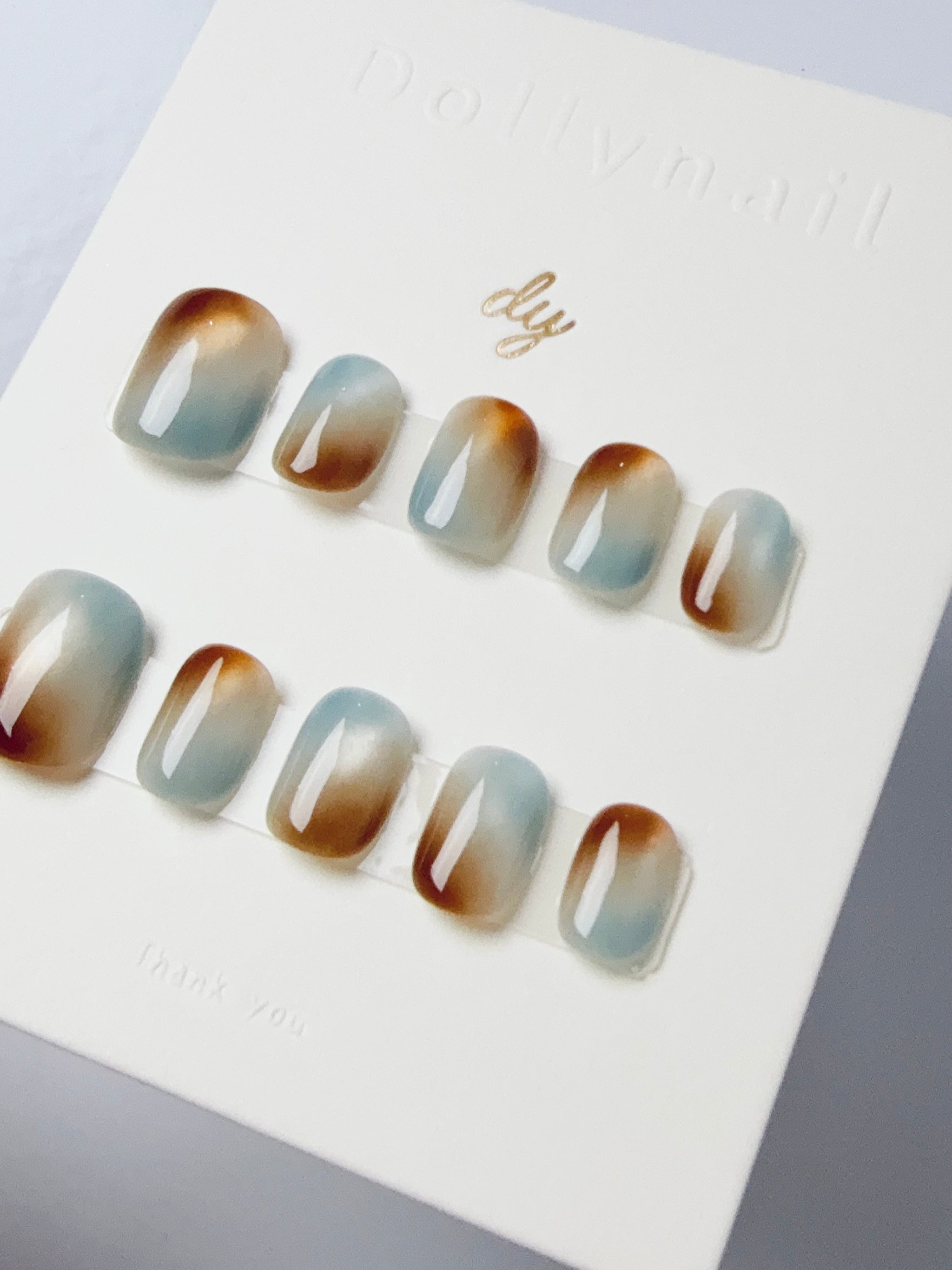 Mint Chocolate cat eyes Press ons