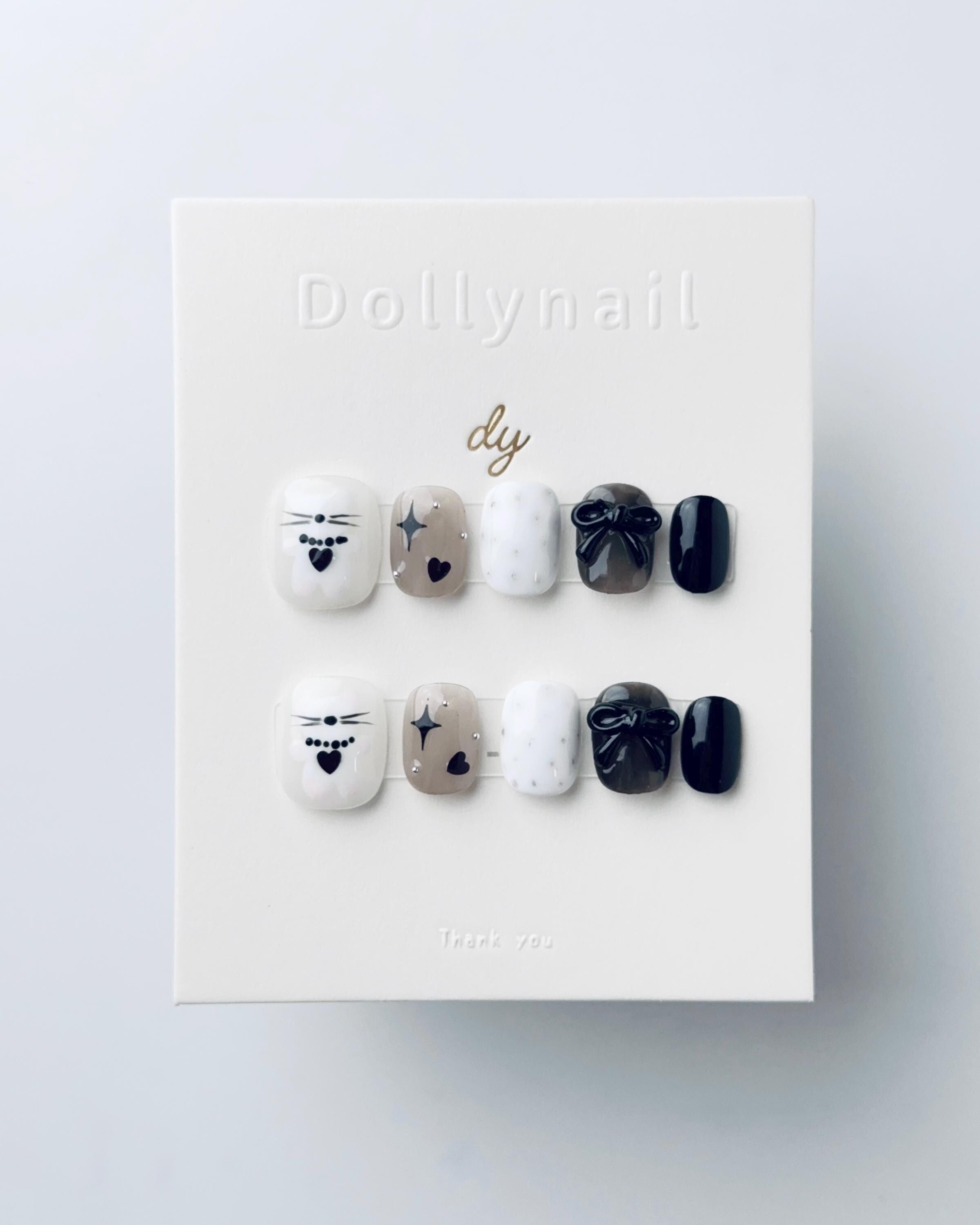 Cherie Cat & Bow | Press on nails