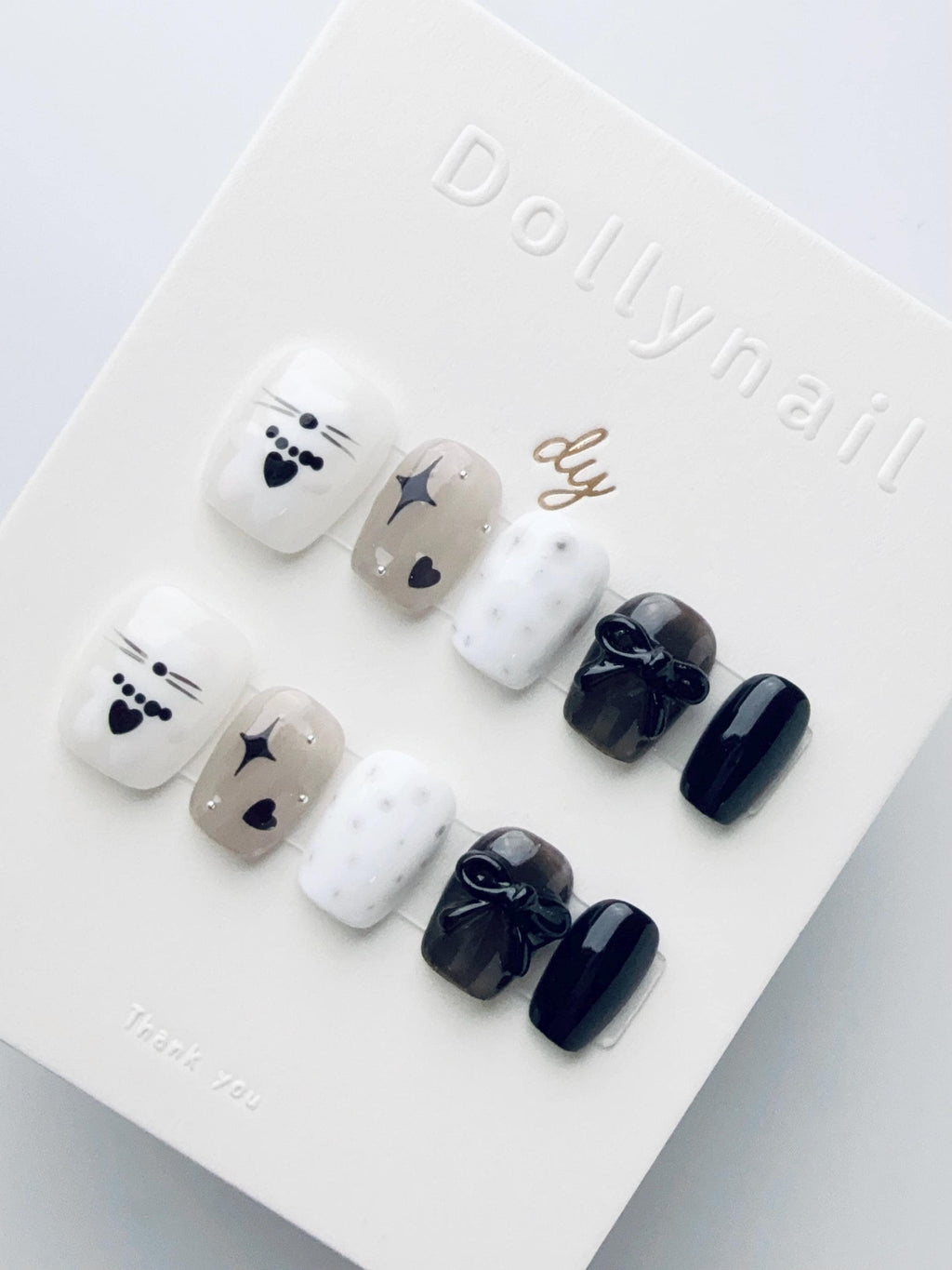 Cherie Cat & Bow | Press on nails