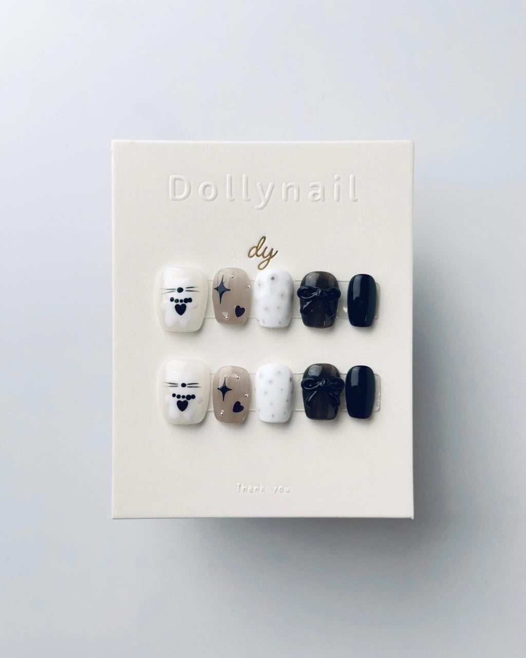 Cherie Cat & Bow | Press on nails