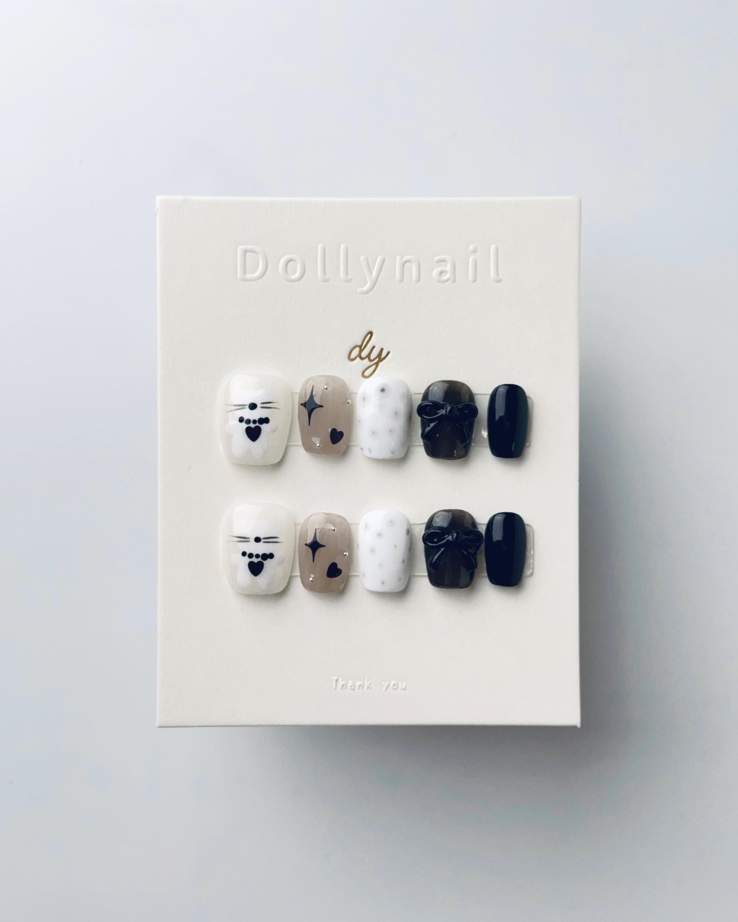 Cherie Cat & Bow | Press on nails