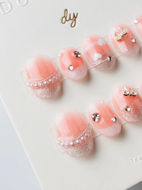 Ballet Slippers in Blush | Press on nails