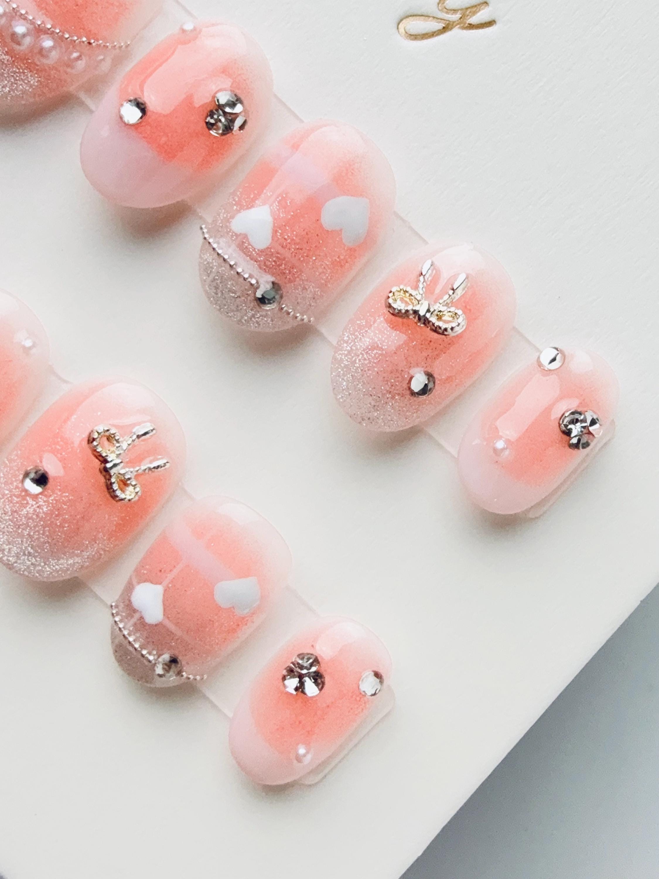 Ballet Slippers in Blush | Press on nails