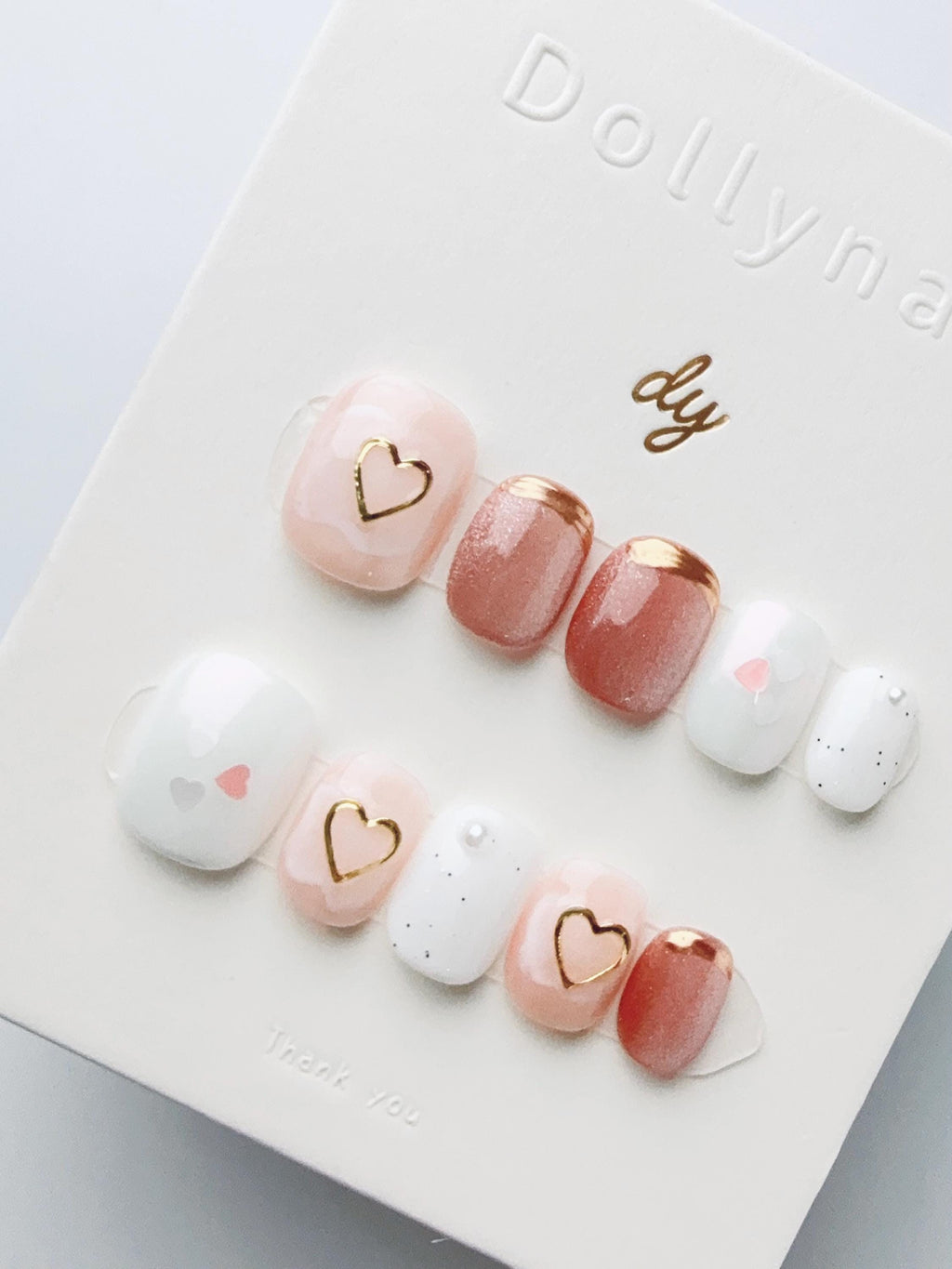 Pearl Heart Sparkle | Press on nails
