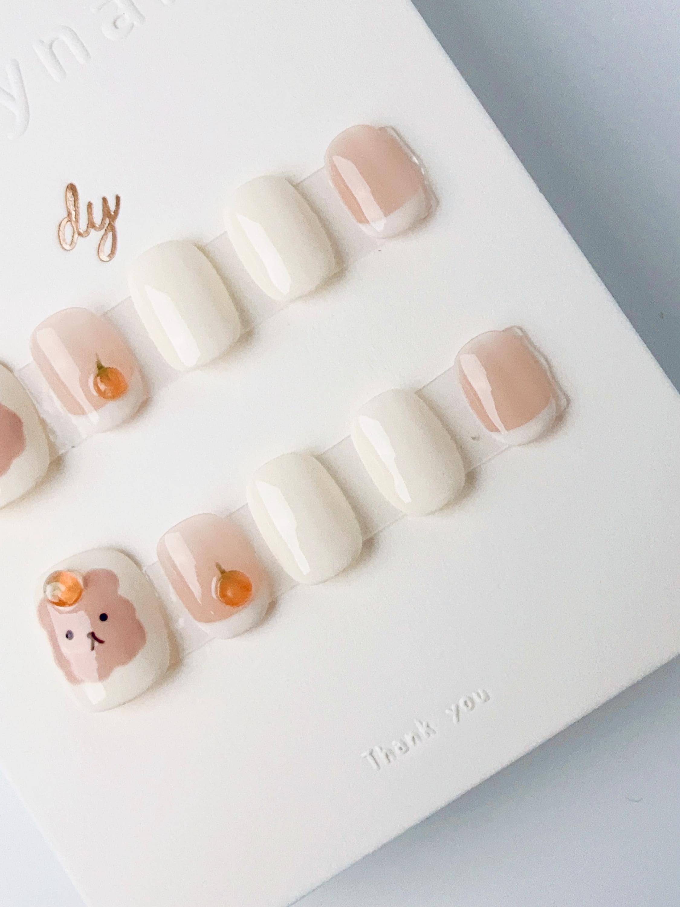 Orange Cream Bear | Press on nails