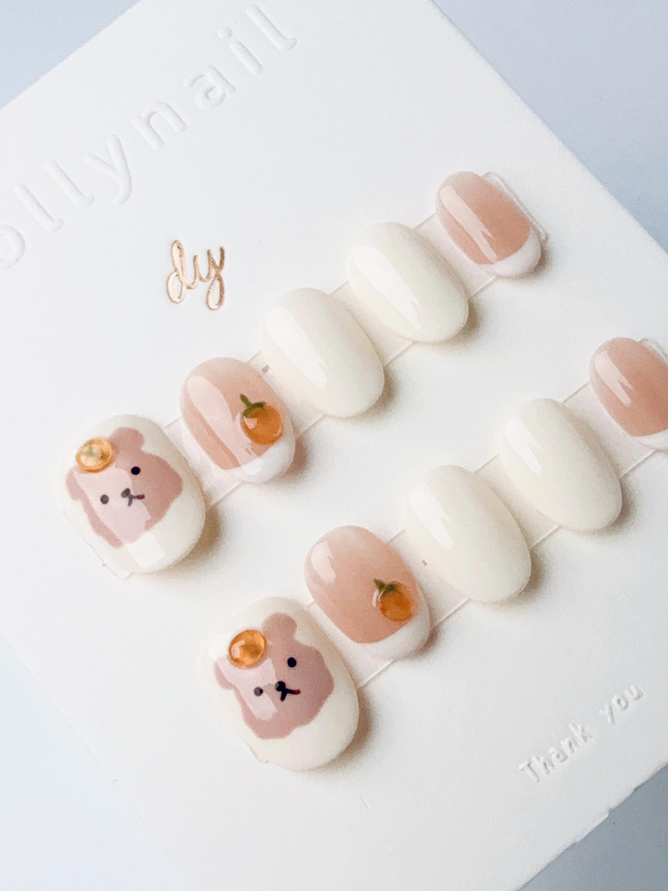 Orange Cream Bear | Press on nails