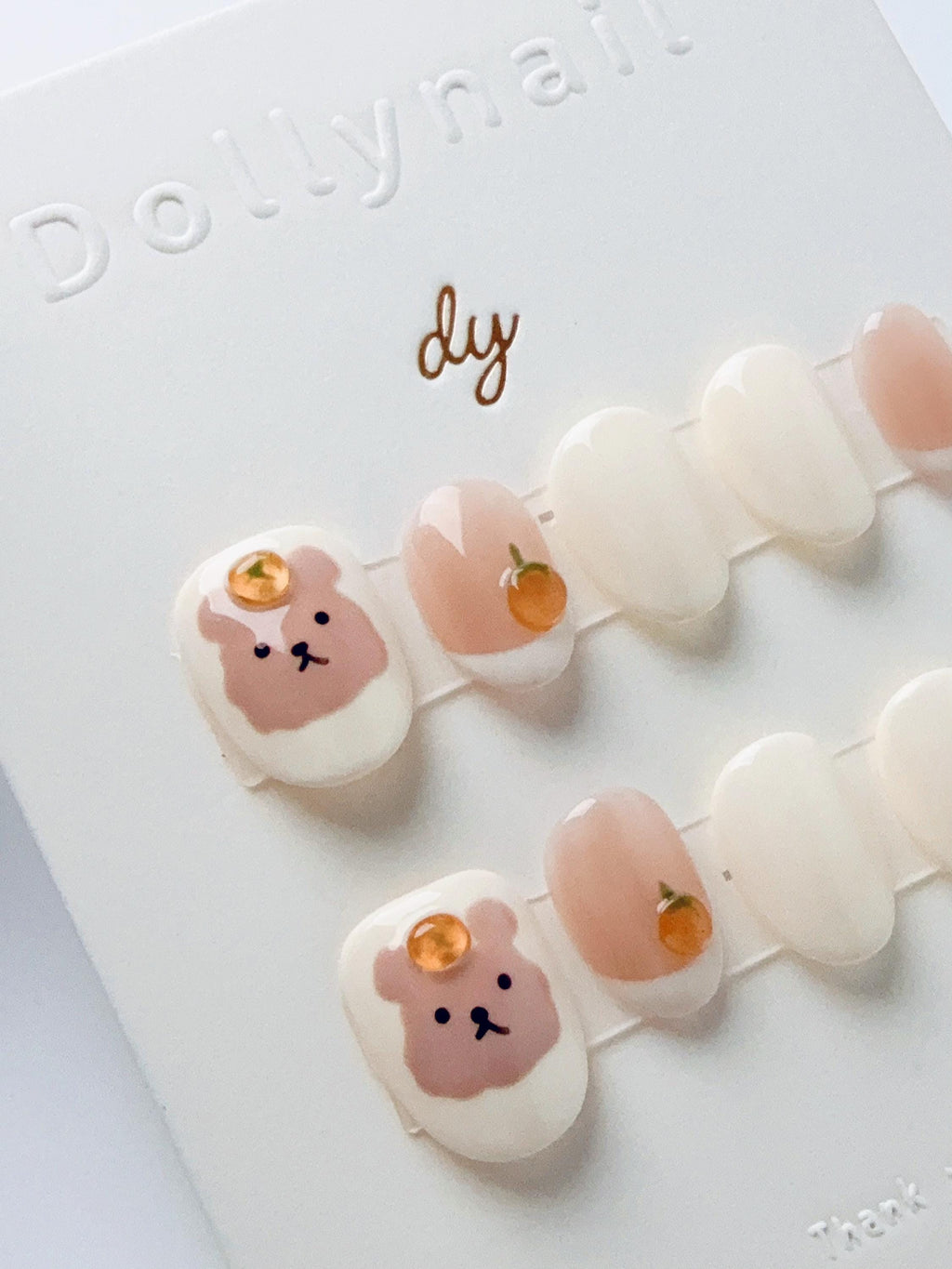 Orange Cream Bear | Press on nails