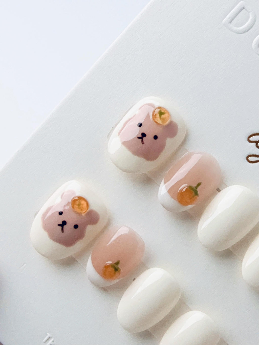 Orange Cream Bear | Press on nails