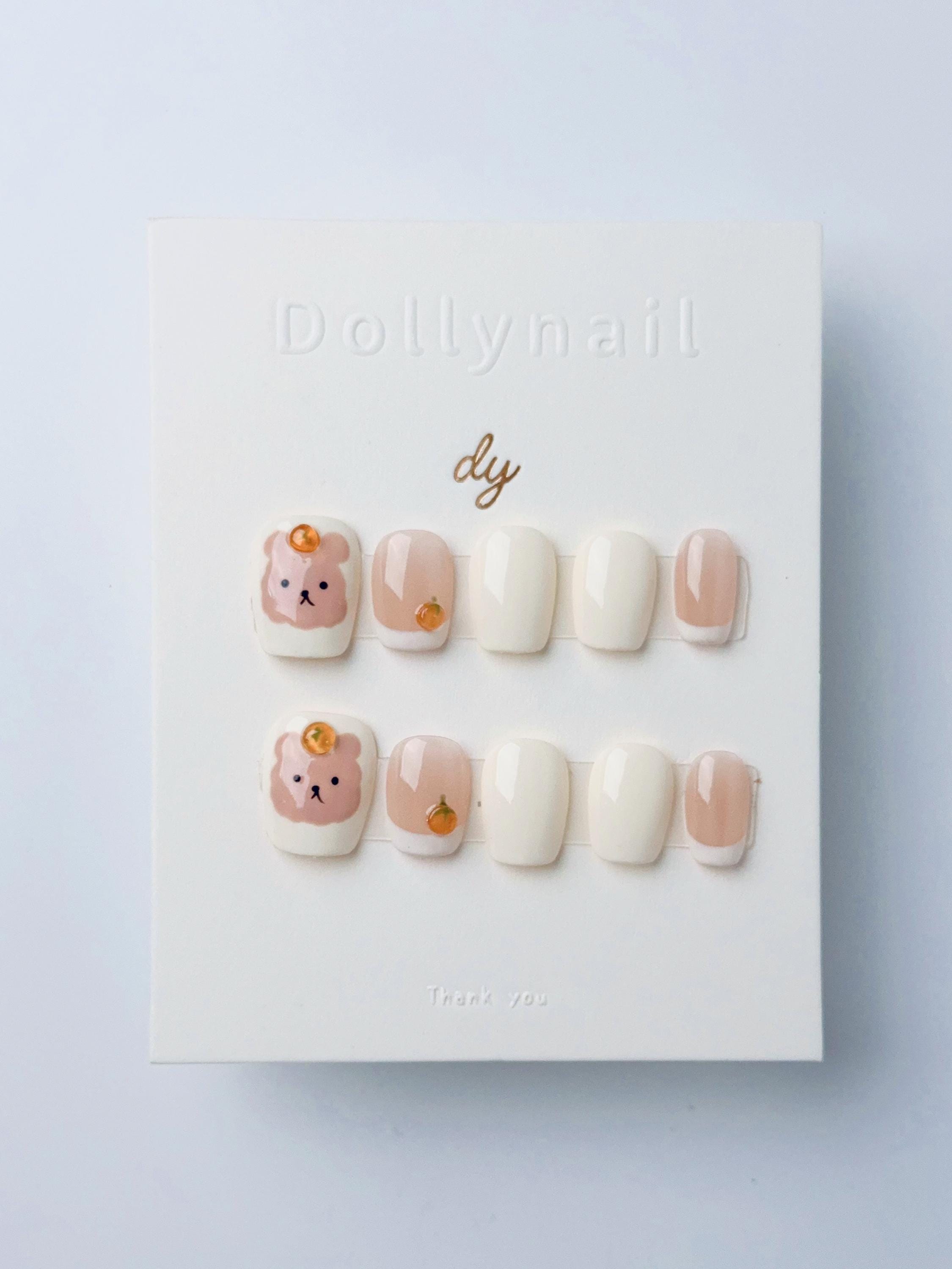 Orange Cream Bear | Press on nails