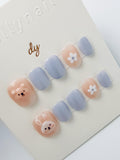 Gray-blue rabbit bear | Press on nails