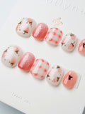 Strawberry Cat's Eye | Press on nails