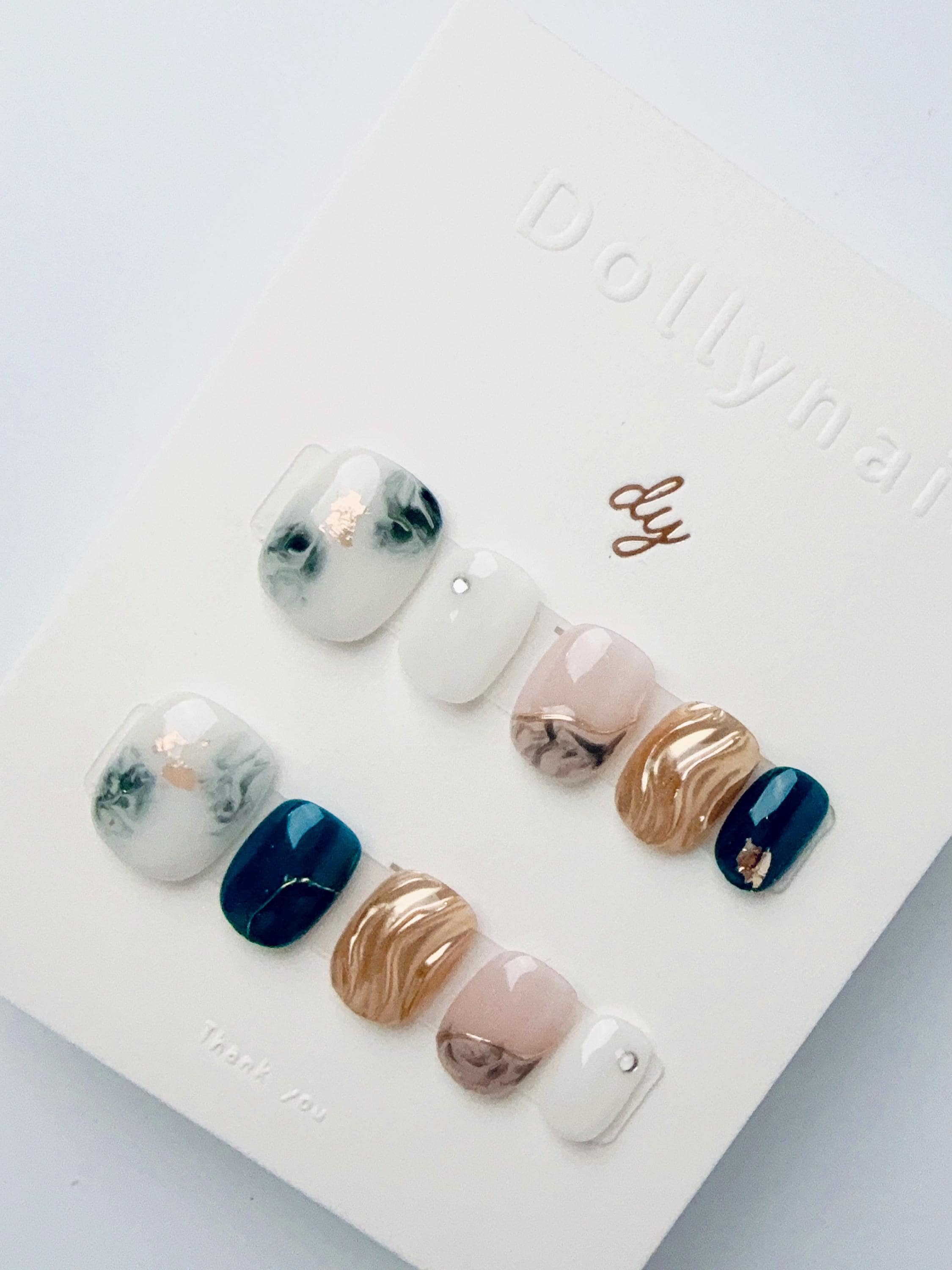 Mixed blue metallic | Press on nails