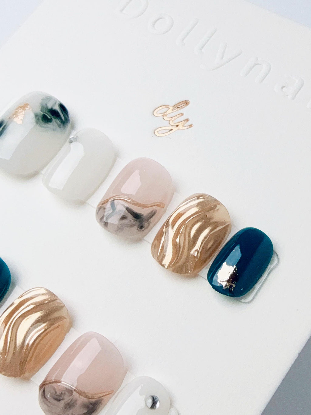 Mixed blue metallic | Press on nails