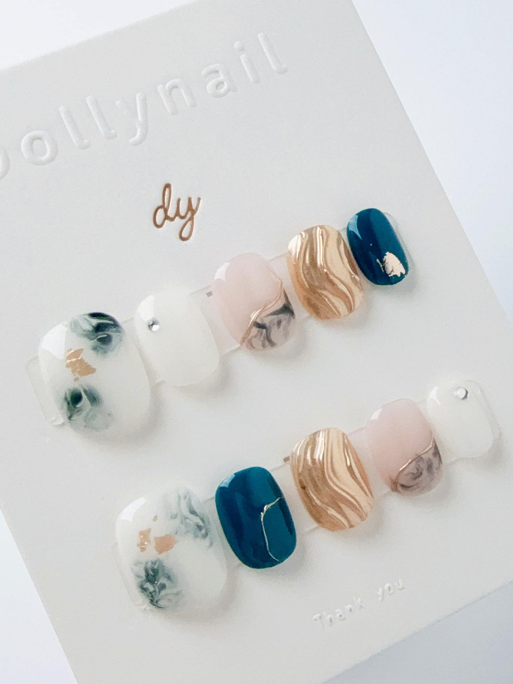 Mixed blue metallic | Press on nails