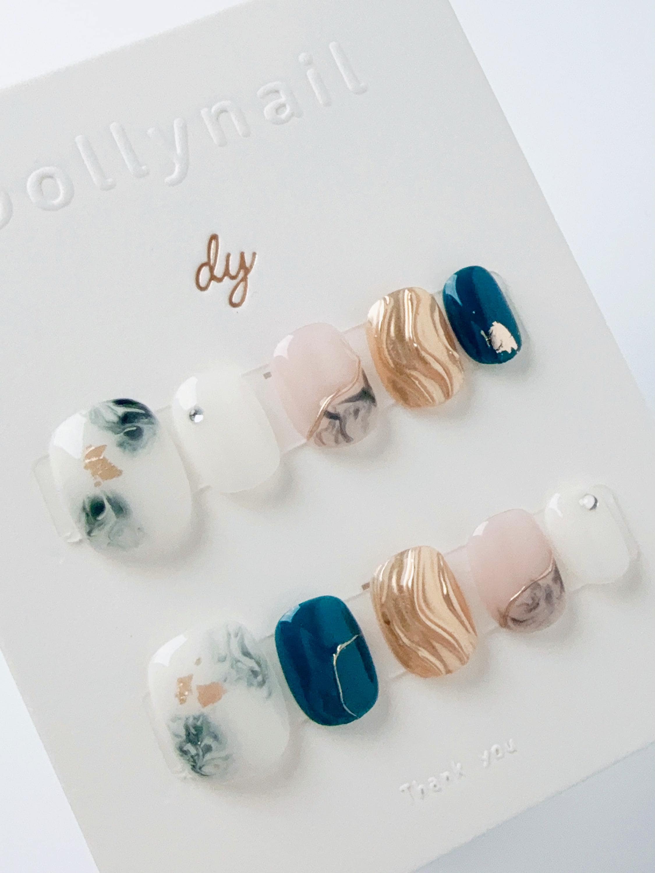 Mixed blue metallic | Press on nails