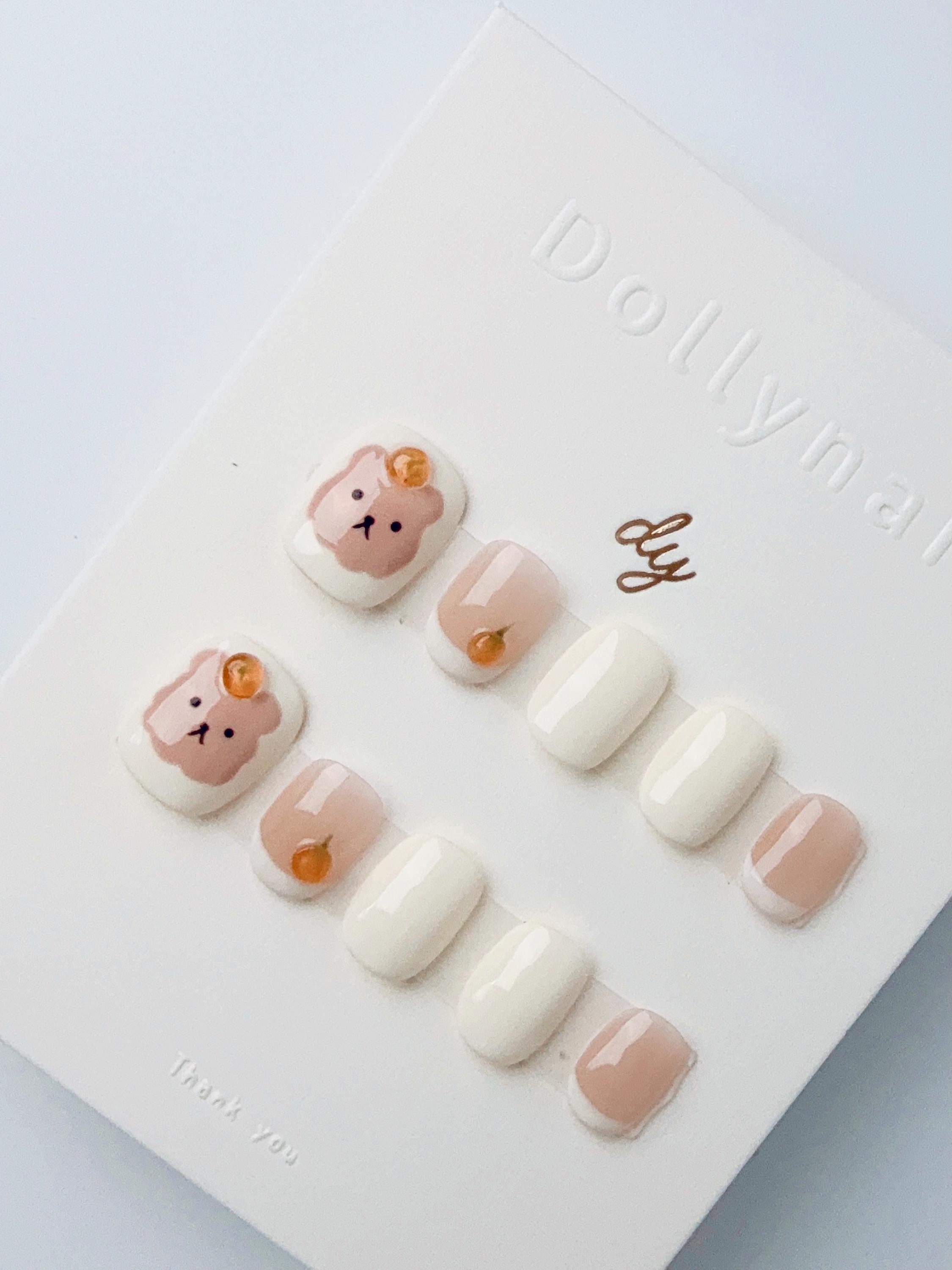 Orange Cream Bear | Press on nails