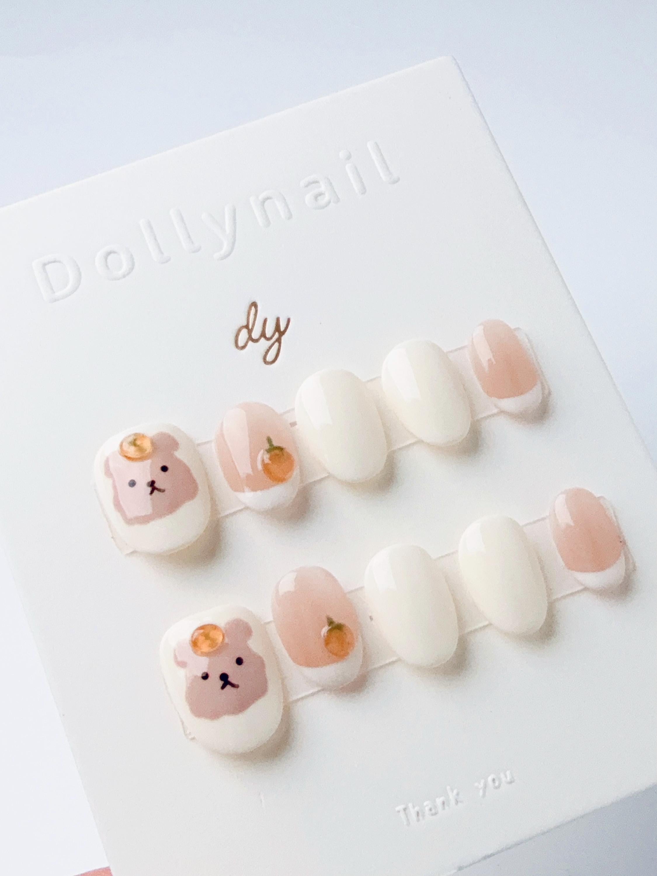 Orange Cream Bear | Press on nails