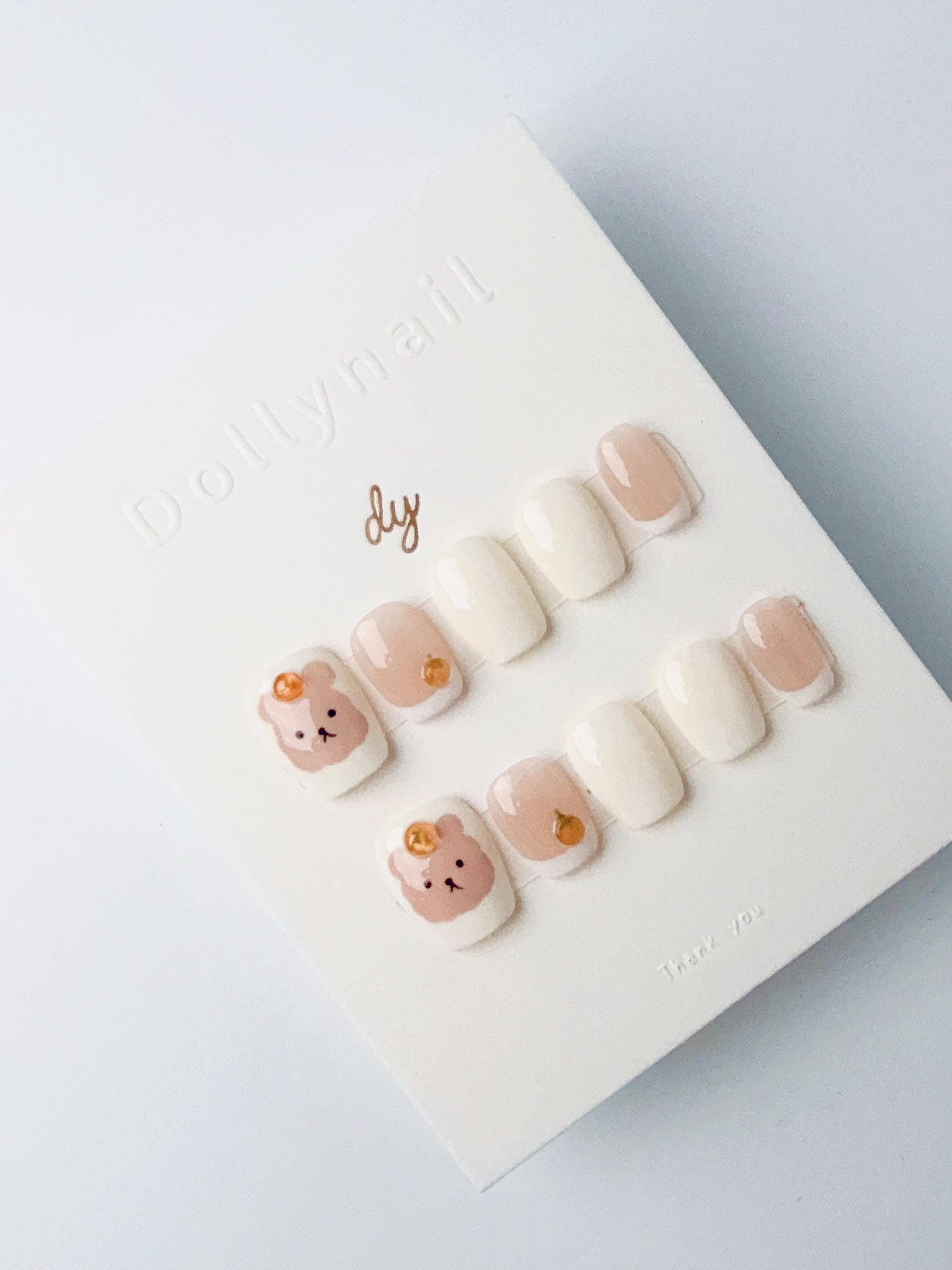 Orange Cream Bear | Press on nails