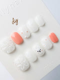 White Flower Rabbit | Press on nails