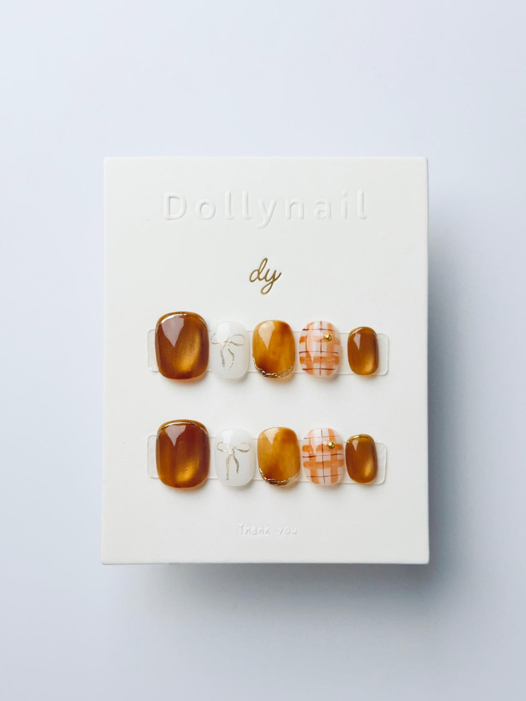 Chestnut Ribbon Check | Press on nails