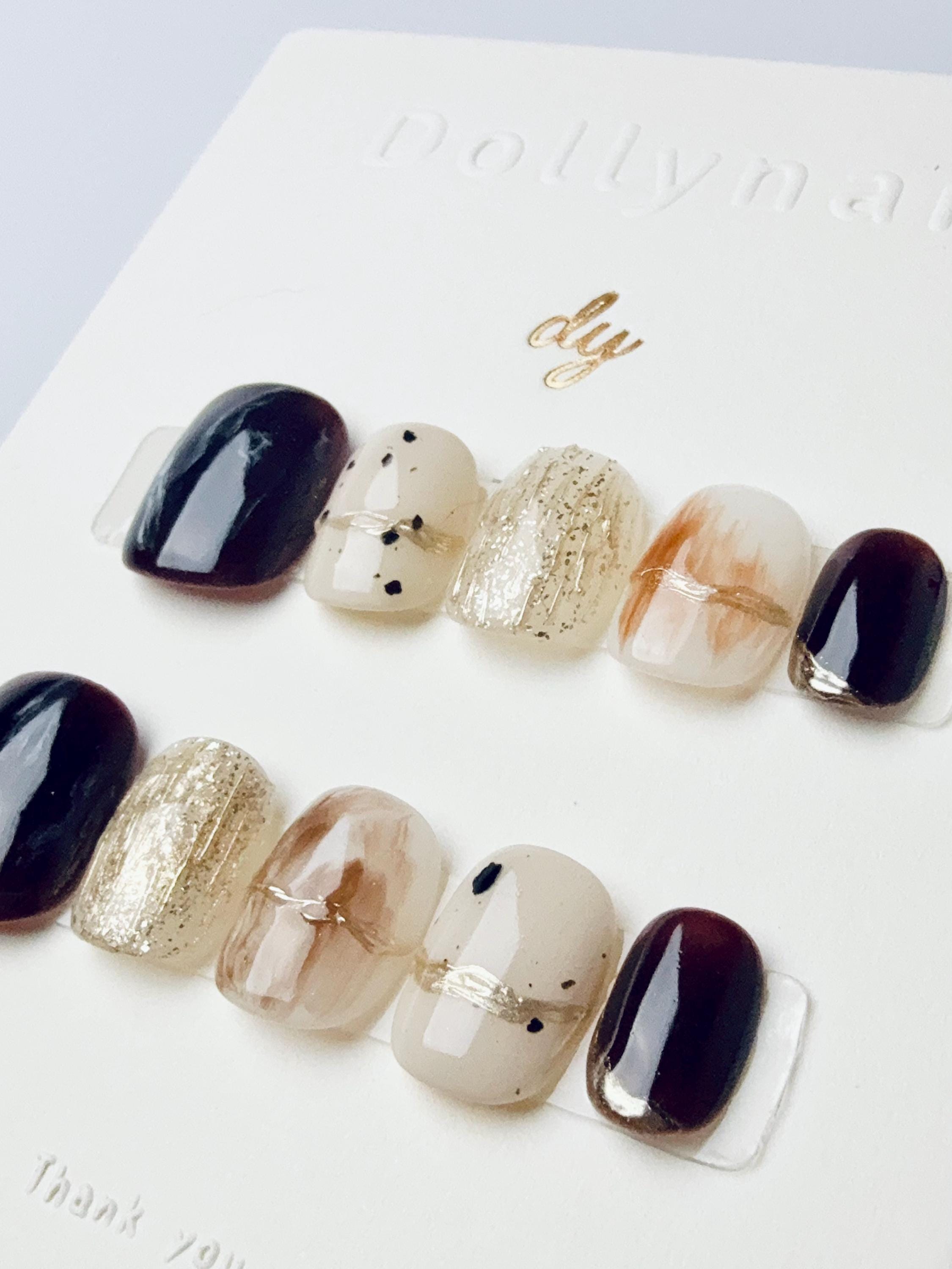 Hazel Gold Melt | Press on nails