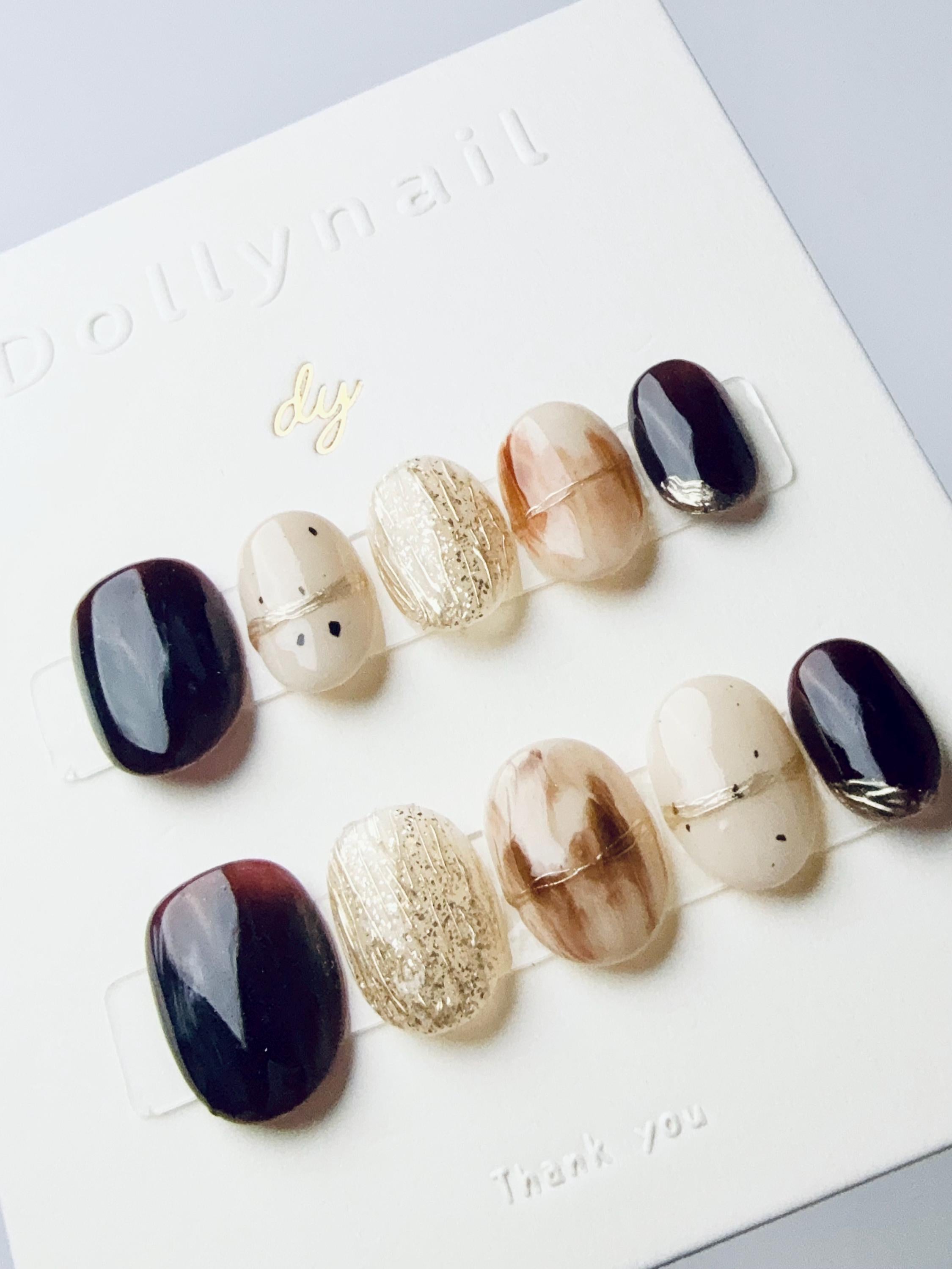Hazel Gold Melt | Press on nails