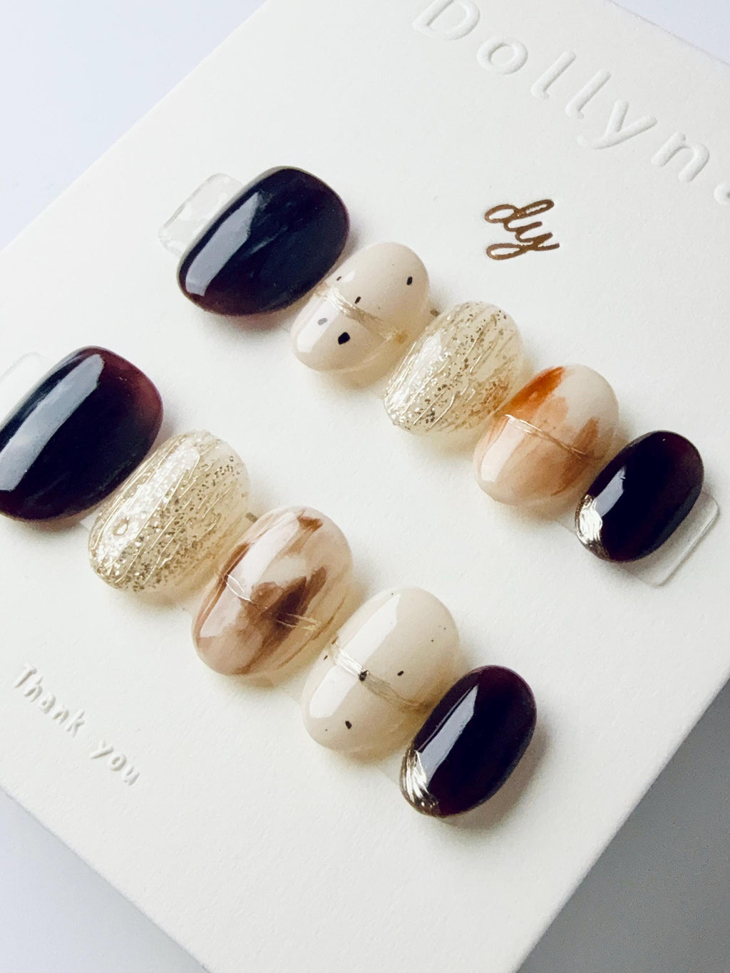 Hazel Gold Melt | Press on nails