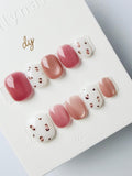 Milky Leopard Cat Eye | Press on nails