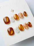 Chestnut Ribbon Check | Press on nails