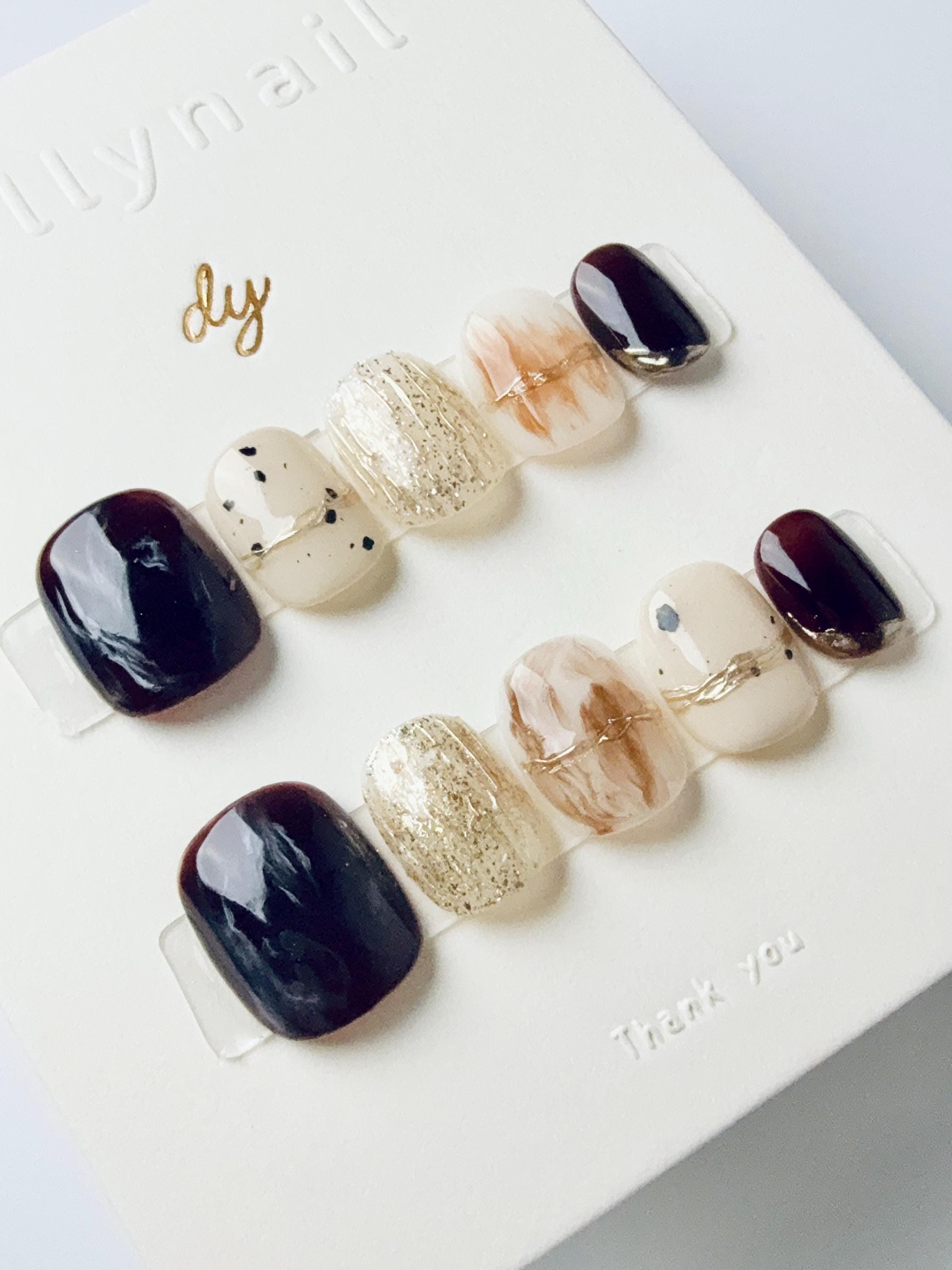 Hazel Gold Melt | Press on nails
