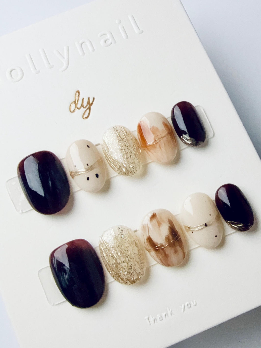 Hazel Gold Melt | Press on nails